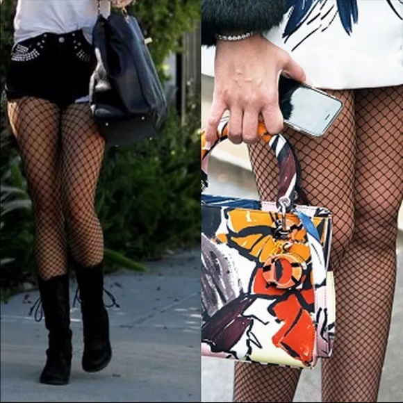 black fishnet stockings club tights mesh - Picture 5 of 8